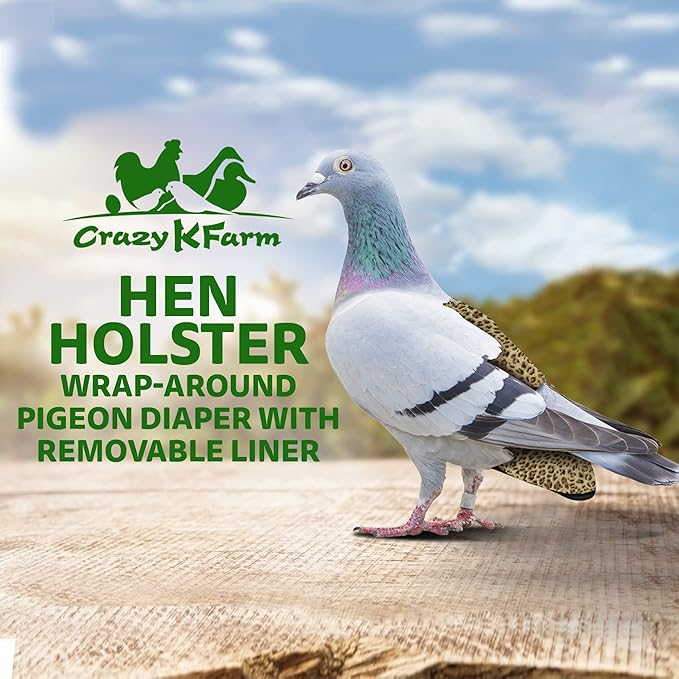 Hen Holster Starter Kit - Wrap-Around Duck Diaper w/Removable Liner & Fixed Tab - Durable, Secure Fit, Easy-to-Wear - Essential Duck Supplies for Real Ducks, Made in USA - Leopard, XS