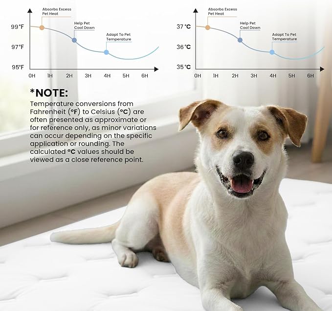 Cooling Pet Mat – 41x28.5 Dog or Cat Cool & Comfy, Soft Breathable Self-Cooling Pad, Pet-Safe, Durable, Perfect for Hot Weather, Naps, Crates, Cars, Couch, Washable, Take Anywhere, Gray
