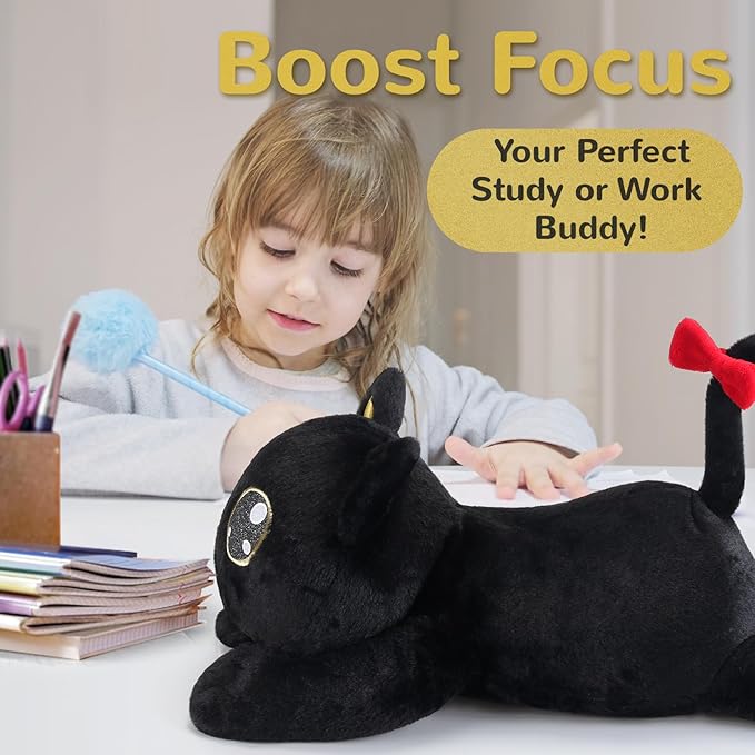 meowtastic Black Cat Weighted Stuffed Animals - 22 Inch 4.5 Pounds Weighted Plush Cat Stuffed Animal - Big Kitten Toys Pillow - Cute Plush Toys Gifts for Kids & Adults (22" 4.5 lbs)