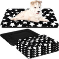 VitalCozy 4 Pcs Winter Dog Crate Pads, Ultra Soft Warm Washable Dog Cat Bed Mat for Pet Crate Comfortable Replaceable Reversible Kennel Pad for Small, Medium, Large Dogs(18 x 24 x 1.6 Inch,Black)