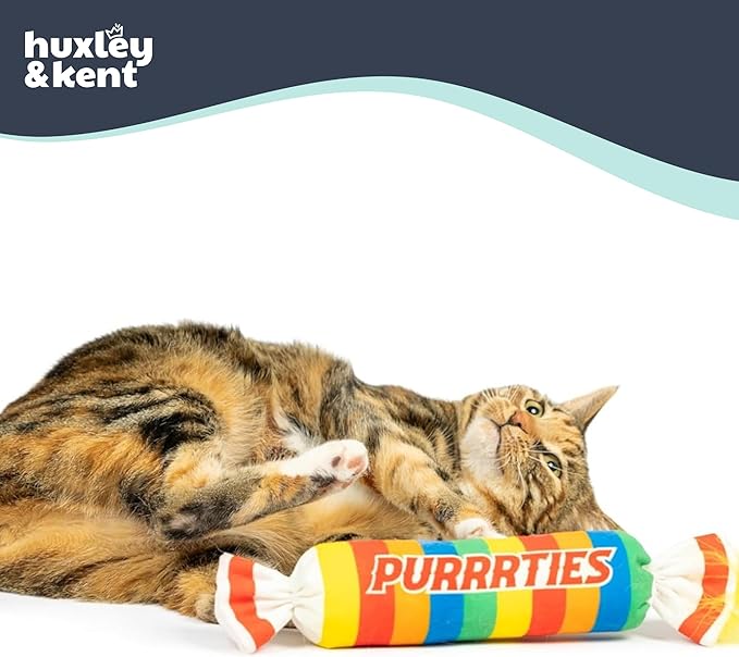 Huxley & Kent Kicker Plush Cat Toy - Interactive Catnip Toy for Cats & Kittens - Soft Canvas for Kicking & Batting - Fun Indoor Play - Purrrties Kicker