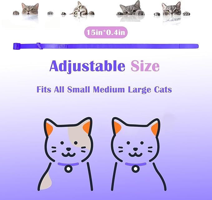 4 Pack Calming Collar for Cats - Long-Lasting Anxiety & Stress Relief, Adjustable Pheromones Collar for Cats, Natural Soothing 60 Days of Continuous Calming Effect
