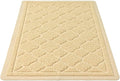 WePet Cat Litter Box Mat, Kitty Premium PVC Pad, Durable Trapping Rug, Phthalate Free, Urine-Resistant, Scatter Control, L 35 x 23 Inch, Beige