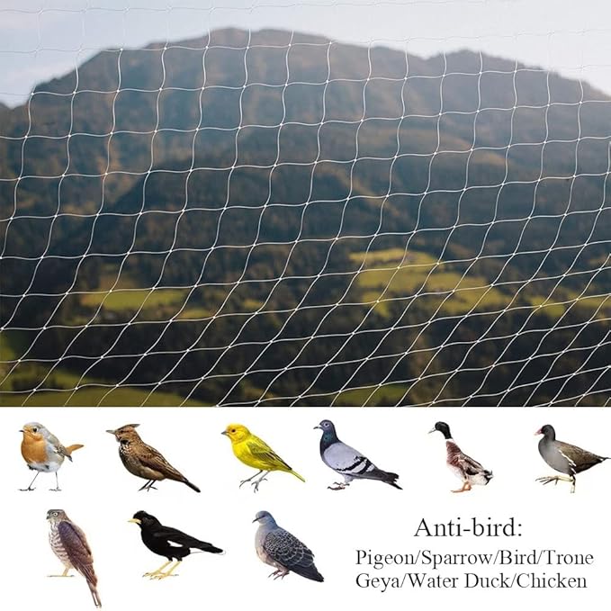 Petboss Anti-Fall Cat Netting Mesh Fence, Transparent Nylon for Dogs & Cat, Pet Safety Net for Balcony/Stairs/Window - 10x20Ft