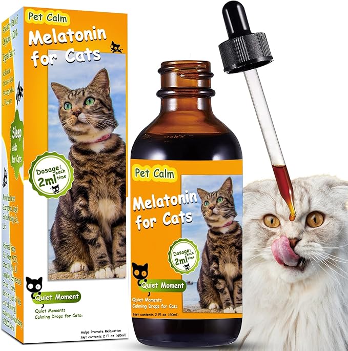 Tetra Cat Melatonin, 60 Ml Effective Melatonin for Cats and Kittens to Sleep, Grooming, Separation Anxiety & Stress Relief