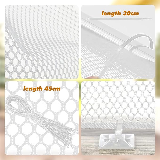 Banister Guard for Baby，6.5X3ft Balcony Safety Net for Kids,Stair Safety Net for Kids,Railing Covers for Stairs,Baby Stair Net Fit for Child, Small Pet, Toy - White