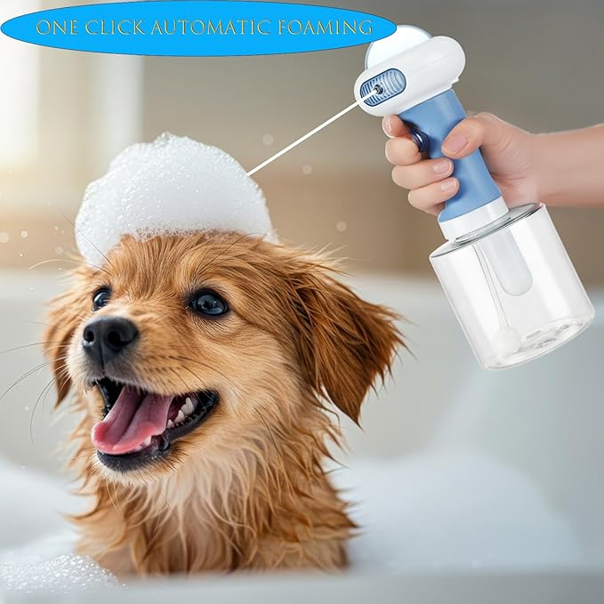 WINB Electric Dog Cleaning Foam Machine Sprayer, Electric Dog Shampoo Dispenser,IPX7 Cat Shampoo Sprayer,Pet Bath Supplies Automatic Foaming for Dog Deep Cleaing, for Bathroom & Kitchen