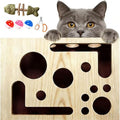 Cat Nail File Enrichment Box - Cat Scratch Puzzle with Bell Ball & Sandpaper, Stress-Free Alternative to Cat Nail Clipper, Cat Nail File Toy for Claw Care (B - Cannot be Disassembled)