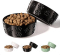 Ceramic Dog Bowl Set of 2 with Anti-Skid Base - 5" Wide x 2" Tall Ceramic Dog Bowls for Small Dogs - 2 Cup Capacity Food and Water Bowls for Dogs - Rubber Bottom Pet Bowl Set of 2 for Small Pets