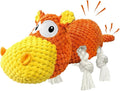 Squeaky Dog Toys - Cute Soft Plush Dog Toys for Large, Medium, Small Dogs and Puppies to Keep Them Busy (Orange, Medium)