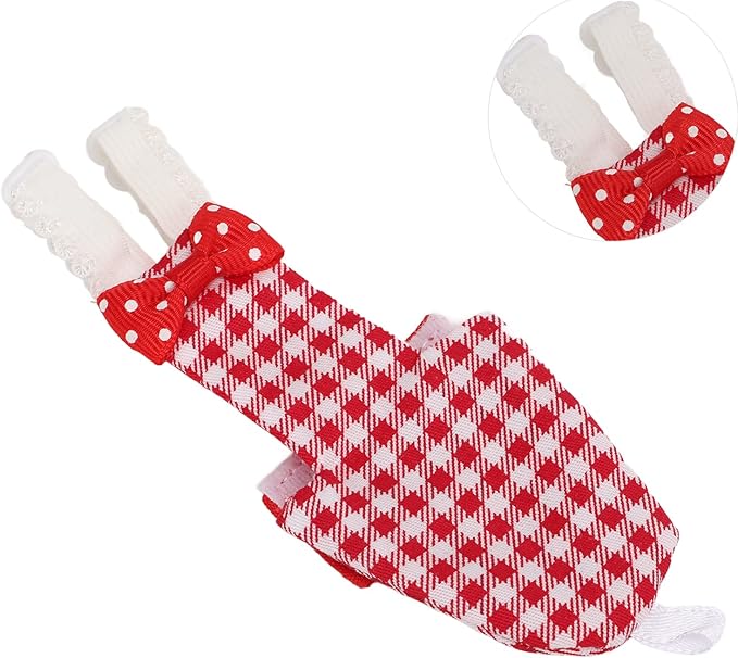 Bird Diaper Red Cotton Adjustable Parrots Pilot Suit for Macaw Budgies Safe Soft Comfortable for Parakeet 1x Bird Diaper (M Red Plaid)