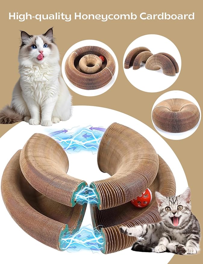 2 Pack Kitty Kurlzs Cat Scratcher Toy, Magnet Kitty-Curls Twisty Paws Cat Toy, 2026 Upgrade KittyKurls Cat Scratcher with Play Balls, Twisty Paws Cat Toy for Indoor Cats