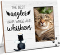 Cat Memorial Gifts for Loss of Cat, Angels Have Wings And Whiskers, Pet Memorial Wooden Picture Frame Sympathy Gifts, Fits 4x6 Photo Frame