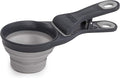 Dexas Pets Collapsible KlipScoop Collapsible Dry Dog Food Scoop and Dog Food Bag Clip, 2 Cup Capacity, Light Gray (PW670432429)