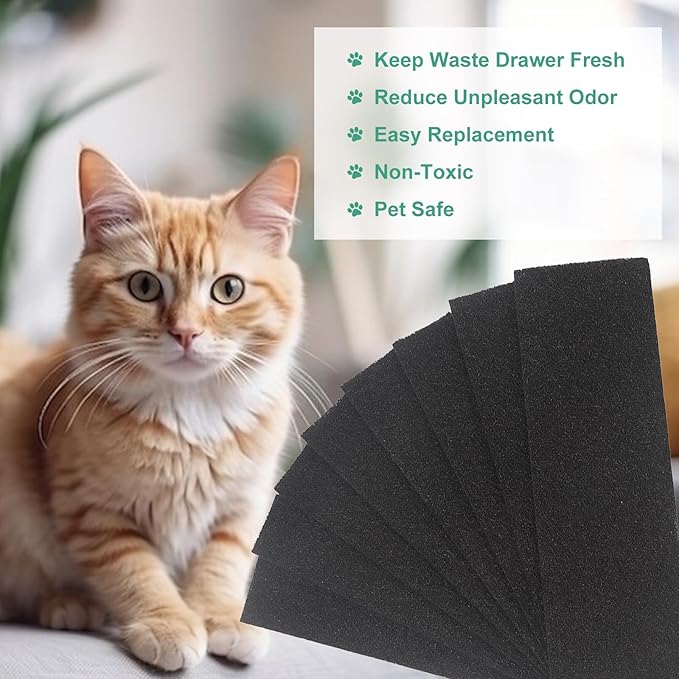 8 Pack Carbon Filters Compatible with Litter-Robot 3,Replacement Activated Charcoal Filters Fit for Litter Robot 3 Accessories,Thickened and Durable,Eliminate Odor and Controls Moisture on Pet's Body