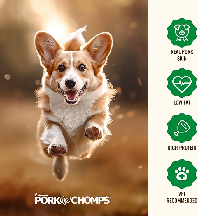 Pork Chomps Baked Pork Skin Dog Chews, 5 Inch Mini Twists, 12 Count - Sweet Potato Wrap - Long-Lasting Treats for Dogs - High Protein, Rawhide-Free, Low Fat, Healthy & Delicious Chews