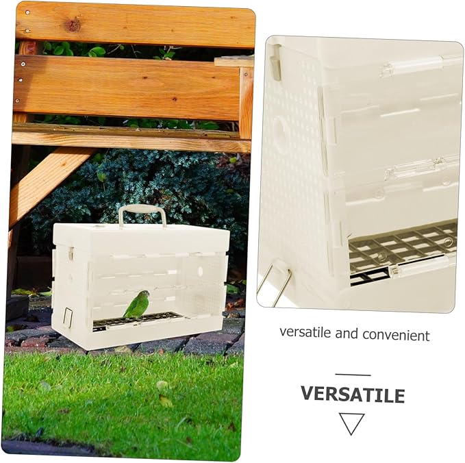 Garneck Portable Bird Carrier Travel Cage for Small Pets Compact Parrot Cage with Handle for Hiking Camping and Traveling for Parakeets Cockatiels and Conures
