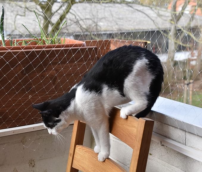 Cat Netting 10 * 13ft Cat Anti-Fall Net Duralble Nylon Balcony Screen for Pets Pet Safty Netting for Windows and Patio