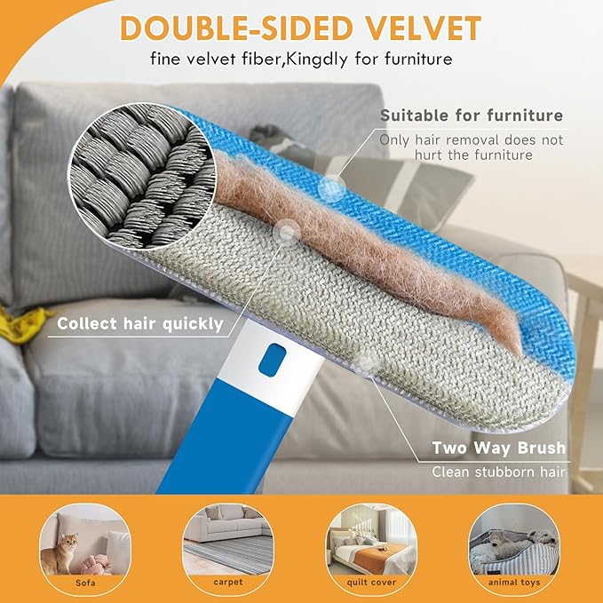 Pet Hair Remover for Couch,18 Inch, Suitable for dog and cat hair, Washable, Reusable, Suitable for Sofas Carpets Sheets and Other Furniture, Eco-friendly and durable