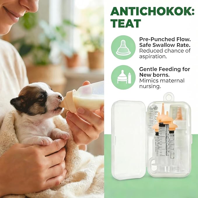 Pet Nursing Supplies, Kitten Bottle Feeding, Nursing Nipples for Newborn Kittens and Puppies, Pet Medicine Feeder, Kitten Bottles Starter Supplies