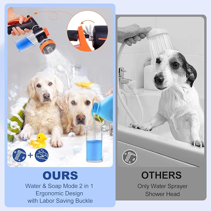 Dog Washing Hose Attachment with Dog Towels for Drying Dogs Large, Bathtub Faucet Sprayer Attachment with Long Hose, Pup Sprayer for Tub Faucet, Indoor Dog Wash Shower Attachment