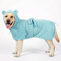 KOOGALSmall to Medium Size Dog Bathrobe, Quick Drying Super Absorbent Used for After Bathing, Warm Dog Towels, Adjustable Hoodies and Belts for Pet Dogs Bath Clothes Products(Blue, L)