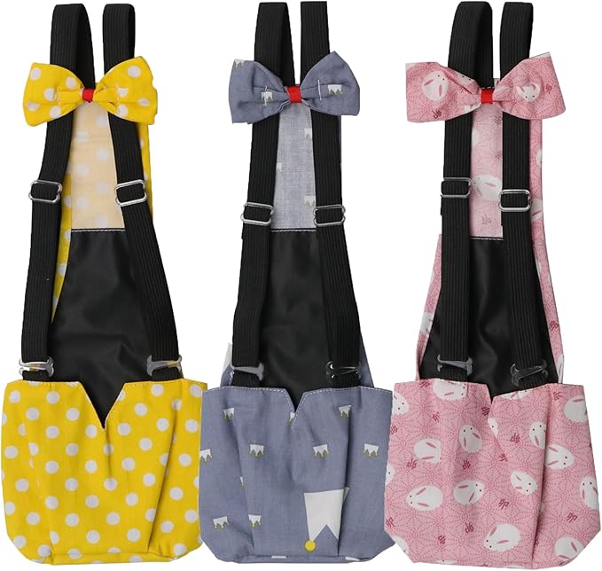 BestParts 3pcs Adjustable Cloth Diaper Wearable Poultry Waterproof Reusable Diapers for Farm Pet Goose/Duck/Chicken Sliding Version (Yellow+Gray+Pink, L(4.37-11pounds))
