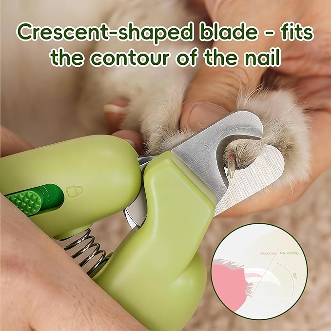 Dog Nail Clippers,Dog Nail Trimmers for Small Medium Dogs and Cats - Professional Grooming Tool with Safety Lock, Sharp Stainless Steel Blade Prevents Splitting，Includes Nail File (Green-mini)