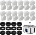 24 Pack Cat Fountain Replacement Filters Compatible with Neareal 108oz/3.2L Stainless Steel Pet Water Fountain(12 Filters & 12 Sponges)
