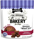 Three Dog Bakery Grain-Free Savory Woof ers in Chicken & Apple - Low Fat Dog Treats, Chicken & Apple Flavored Puppy Training Treats, Cookies for Dog Training Treats