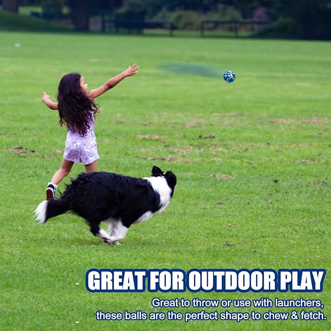 8Pcs Dog Balls - Aggressive Chewer Tennis Balls, 2.5'' Diameter Fetch Toys for Teething Dogs (Medium & Small)
