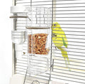 No Mess Automatic Bird Feeder & Water Dispenser Set, Transparent Parrot Cage Accessories - Food Container and Drinker for Parakeets, Cockatiels, Finches, Lovebirds, Budgies, Canaries