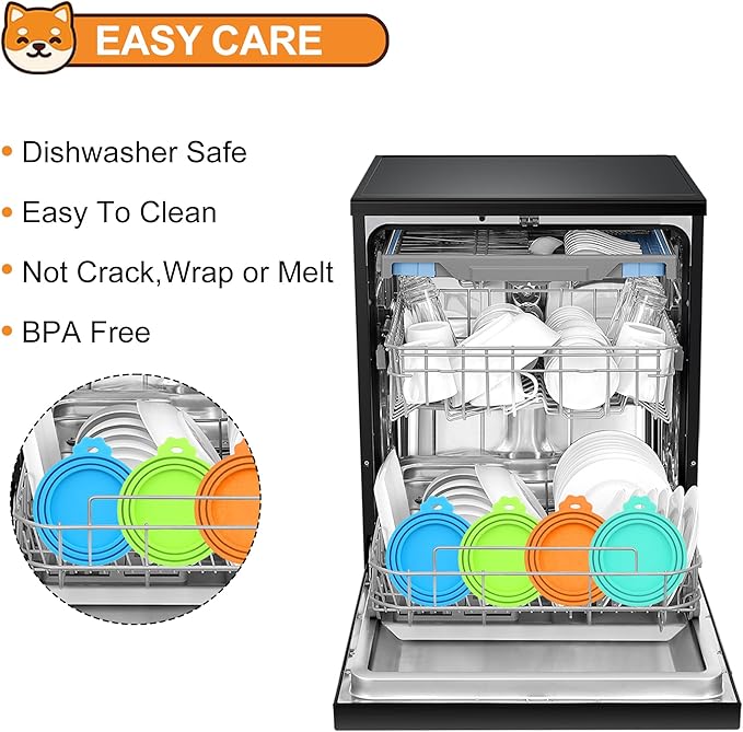2 Pack Pet Food Can Covers, Silicone Universal Can Lids for Dog & Cat Food, BPA Free, One Fit Most Standard Size Food Cans Teal/Blue