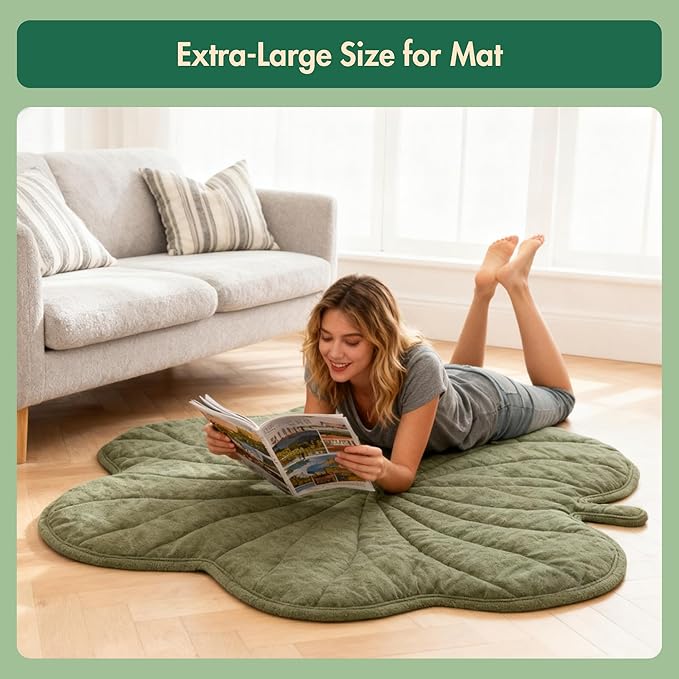 Large Dog Heating Pad Waterproof Electric Heated Beds, Pet Pads for Indoor Outdoor, Adjustable Temperature, Chew Resistant Cord, Washable Green Clover Cat Heating Pad Non Slip Bottom(35"X27")