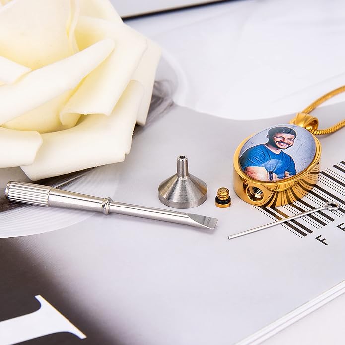 Farfume Personalized Pet Urn Necklace for Dog Cat Ashes Cremation Pet Memorial Customized Photo Text Engraving Pendant Keepsake Funeral Jewelry