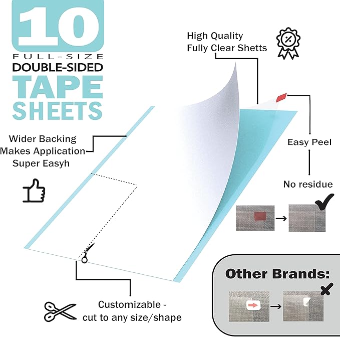 Sofisti - Cat Scratch Deterrent Tape for Furniture – 10 Double Sided Anti Scratching Sticky Tape - Cat Scratch Furniture Protector – Cat Training Tape Teaches Your Kitty Not to Scratch Your Couch