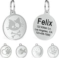 Ultra Joys Engraved Cat Name Tags Personalized - Stainless Steel Name Tag Pet Identification - Small Dog ID Tags Personalized for up to 4 Lines of Text - Pet ID Tags for Cat Collar - Pirate