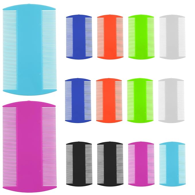 14 Pcs Lice Comb, Flea Comb, Double Sided Dandruff Comb, Cat Comb, Plastic Flea Comb for Cats Fine Teeth Pet Comb for Cat Dog To Keep Skin Healthy And Hair Soft (Multi-color)