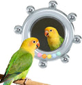 Bird Mirror Toys for Cage,Parakeet Rotating Sound Wheel Toy,Budgie Training Colorful Interactive Chew Toys for Canaries Lovebirds Conures Cockatiels cage Accessories (1, Blue)