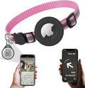 Smart ID tag&Airtag Cat Collar Breakaway with Bell,Reflective Kitten Collar with Apple Airtag Cat Collar Holder,Adjustable 7-12In,Safety Buckle for Girl Boy Cats,Pet Supplies,Accessories,Gifts(Pink)