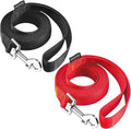 AMAGOOD 6 FT Puppy/Dog Leash, Strong and Durable Traditional Style Leash with Easy to Use Collar Hook, Great for Small, Medium and Large Dogs (3/4 in x 6 ft, Black and Red (2-Pack))