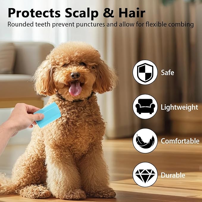 12 Pcs Lice Comb, Flea Comb Double Sided Plastic and Metal Nit Combs for Lice Fine Teeth for Dandruff Removal Lice Combs for Kids Adults Pets
