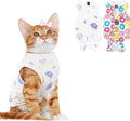 2 PCS Cat Recovery Suit Female Cat Onesie for Cats After Surgery Spay Abdominal Wounds, Kitten Recovery Suit Female Breathable E-Collar Alternative Kitten Onesie Anti Licking Large
