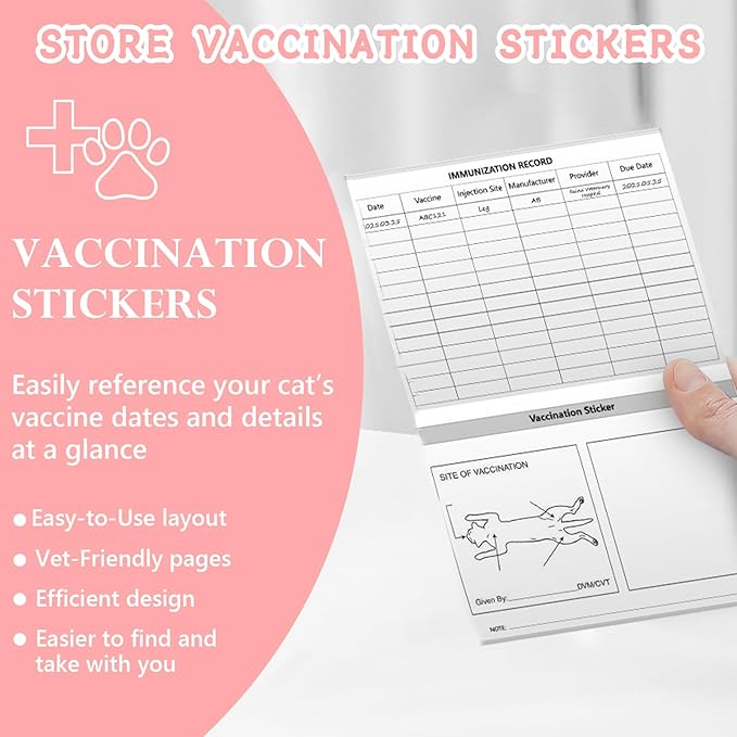 25 Pack Cat Health Record Booklets 12 Sheets Per Pack Kitten Shot Record Book Feline Health Records 5 * 3.5inch Cat Vaccination Records Book Cat Health Records for Pet Lovers Kitty Nursing Supplies