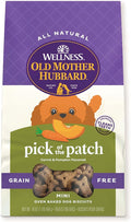 Wellness Old Mother Hubbard Classic Grain Free Pick of the Patch Dog Biscuits, Natural Training Treats, Pumpkin and Carrot Flavor, Mini Size. 16 oz Bag