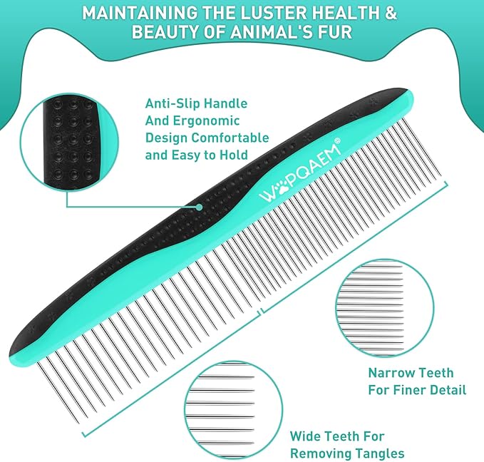 Dog Brush - 3 Pcs Self Cleaning Slicker Brush & Nail Clippers & Pet Comb for Dogs,Cats and Horses, Skin Friendly Deshedding Grooming Tool whit Short Long Haired Pets