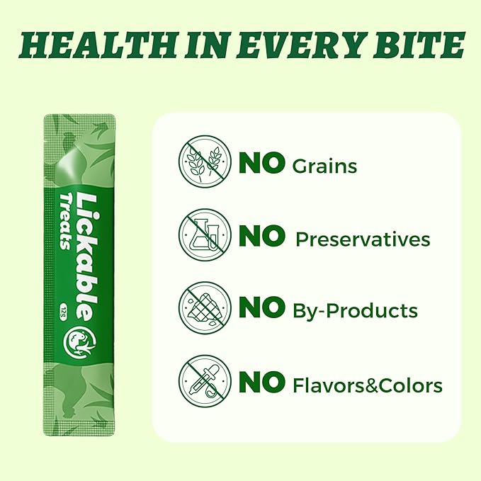 Wellix Lickable Cat Treats Healthy - Grain-Free Chicken&Cat Grass Flavor Kitten Snacks (24 Count) - Squeezable Up Cat Treats for Hairball Control&Gut Healthy