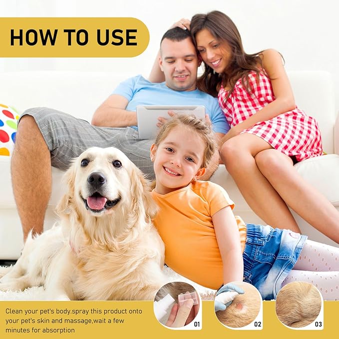Wanban 2pc Pet Skin Treatment Spray for Dogs and Cats - Nature Soothing Solution for Itchy Skin, Reduces Scratching - Cat Itchy Skin Treatment
