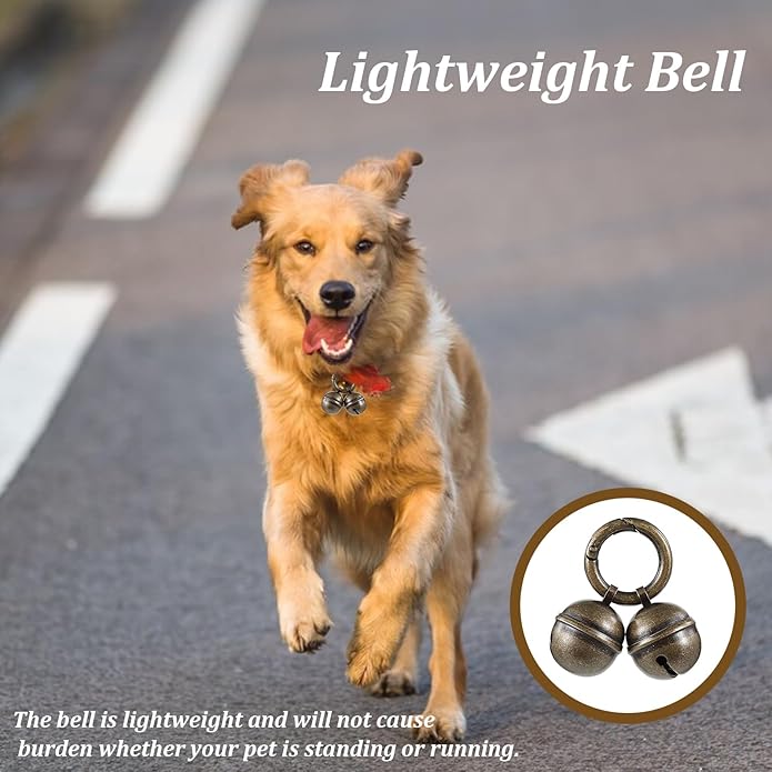 4 Pcs Dog Bells for Collar, Bells for Dog Collars with Quick Clips, Copper Pet Tracking Bell for Cats & Dogs