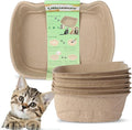 Disposable Cat Litter Boxes, 6-Pack - Compact & Leak-Proof Travel Trays with Cute Cat Ear Design for Small Cats/Kittens, Home & Car Use